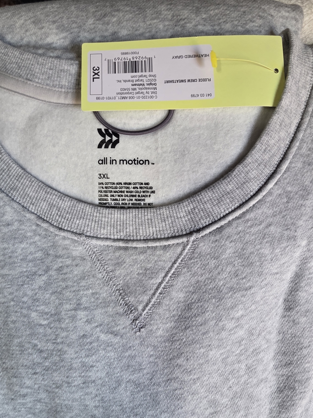 all in motion Women's Heather Gray Crew Sweatshirt Plus Size 3x